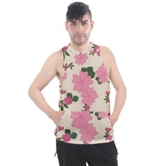 Floral Vintage Flowers Men s Sleeveless Hoodie by Dutashop