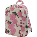 Floral Vintage Flowers Zip Up Backpack View1