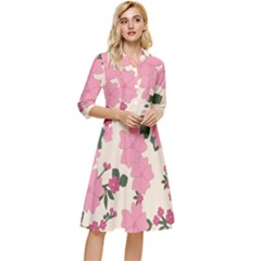 Floral Vintage Flowers Classy Knee Length Dress