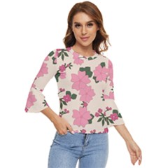 Floral Vintage Flowers Bell Sleeve Top