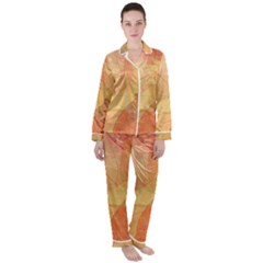 Leaves Patterns Colorful Leaf Pattern Women s Long Sleeve Satin Pajamas Set	 by Cemarart