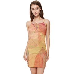 Leaves Patterns Colorful Leaf Pattern Summer Tie Front Dress by Cemarart