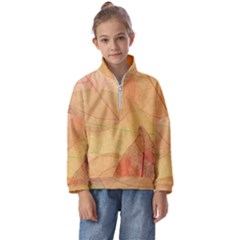 Leaves Patterns Colorful Leaf Pattern Kids  Half Zip Hoodie by Cemarart