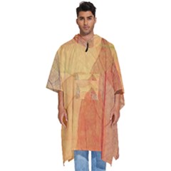 Leaves Patterns Colorful Leaf Pattern Men s Hooded Rain Ponchos by Cemarart