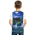 Flamingo Paradise Scenic Bird Fantasy Moon Paradise Waterfall Magical Nature Kids  Basketball Tank Top View2