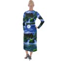 Flamingo Paradise Scenic Bird Fantasy Moon Paradise Waterfall Magical Nature Velvet Maxi Wrap Dress View2