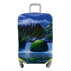 Flamingo Paradise Scenic Bird Fantasy Moon Paradise Waterfall Magical Nature Luggage Cover (small) by Ndabl3x