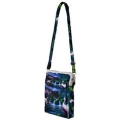 Flamingo Paradise Scenic Bird Fantasy Moon Paradise Waterfall Magical Nature Multi Function Travel Bag by Ndabl3x