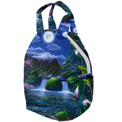 Flamingo Paradise Scenic Bird Fantasy Moon Paradise Waterfall Magical Nature Travel Backpack by Ndabl3x