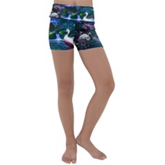 Flamingo Paradise Scenic Bird Fantasy Moon Paradise Waterfall Magical Nature Kids  Lightweight Velour Yoga Shorts by Ndabl3x