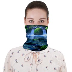 Flamingo Paradise Scenic Bird Fantasy Moon Paradise Waterfall Magical Nature Face Covering Bandana (adult) by Ndabl3x