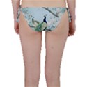 Couple Peacock Bird Spring White Blue Art Magnolia Fantasy Flower Bikini Bottoms View2