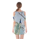 Couple Peacock Bird Spring White Blue Art Magnolia Fantasy Flower Shoulder Cutout One Piece Dress View2