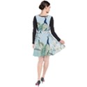 Couple Peacock Bird Spring White Blue Art Magnolia Fantasy Flower Plunge Pinafore Dress View2