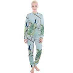 Couple Peacock Bird Spring White Blue Art Magnolia Fantasy Flower Women s Lounge Set by Ndabl3x