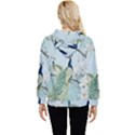 Couple Peacock Bird Spring White Blue Art Magnolia Fantasy Flower Women s Lightweight Drawstring Hoodie View4