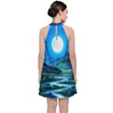 Bright Full Moon Painting Landscapes Scenery Nature Velvet Halter Neckline Dress  View2