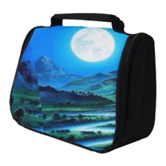 Bright Full Moon Painting Landscapes Scenery Nature Full Print Travel Pouch (small) by Ndabl3x