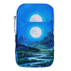 Bright Full Moon Painting Landscapes Scenery Nature Waist Pouch (large) by Ndabl3x