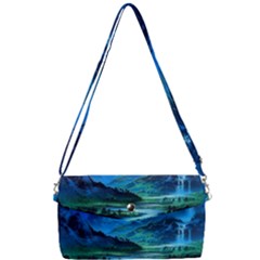 Bright Full Moon Painting Landscapes Scenery Nature Removable Strap Clutch Bag