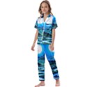 Bright Full Moon Painting Landscapes Scenery Nature Kids  Satin Short Sleeve Pajamas Set View1