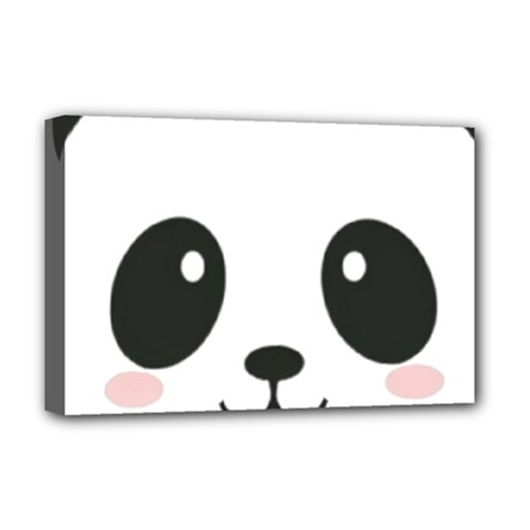 Cute Panda Love Animal Deluxe Canvas 18  X 12  (stretched) by Ndabl3x