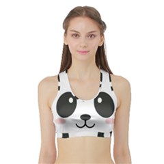 Cute Panda Love Animal Sports Bra With Border by Ndabl3x