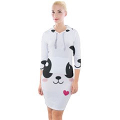 Cute Panda Love Animal Quarter Sleeve Hood Bodycon Dress by Ndabl3x