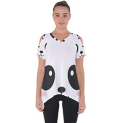 Cute Panda Love Animal Cut Out Side Drop T-shirt by Ndabl3x