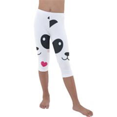 Cute Panda Love Animal Kids  Lightweight Velour Capri Leggings  by Ndabl3x