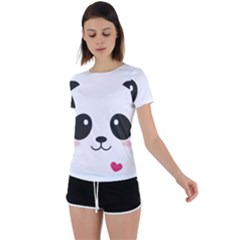 Cute Panda Love Animal Back Circle Cutout Sports T-shirt by Ndabl3x