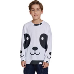 Cute Panda Love Animal Kids  Crewneck Sweatshirt by Ndabl3x