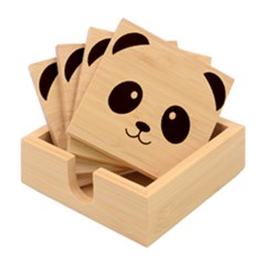 Cute Panda Love Animal Bamboo Coaster Set by Ndabl3x