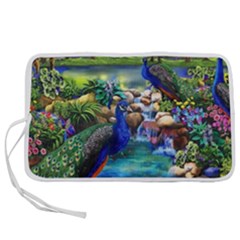 Peacocks In Garden Pen Storage Case (l) by Ndabl3x