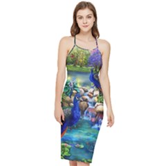 Peacocks In Garden Bodycon Cross Back Summer Dress by Ndabl3x