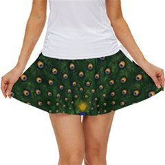 Peacock Feathers Tail Green Beautiful Bird Women s Skort by Ndabl3x