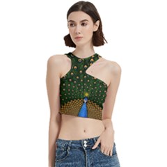 Peacock Feathers Tail Green Beautiful Bird Cut Out Top by Ndabl3x