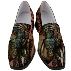 Tribal Elephant Women s Chunky Heel Loafers by Ndabl3x