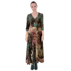 Tribal Elephant Button Up Maxi Dress by Ndabl3x