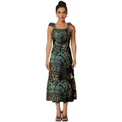 Tribal Elephant Tie-strap Tiered Midi Chiffon Dress by Ndabl3x