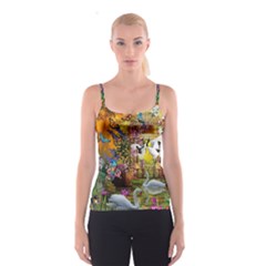 Garden Of Paradise Butterfly Swan Bird Painting Gazebo, Peacock Flower Spaghetti Strap Top by Ndabl3x