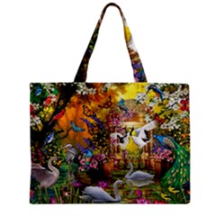 Garden Of Paradise Butterfly Swan Bird Painting Gazebo, Peacock Flower Zipper Mini Tote Bag by Ndabl3x