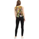 Garden Of Paradise Butterfly Swan Bird Painting Gazebo, Peacock Flower V-Neck Cropped Tank Top View2