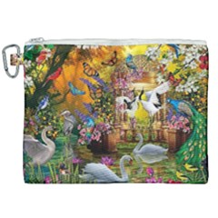 Garden Of Paradise Butterfly Swan Bird Painting Gazebo, Peacock Flower Canvas Cosmetic Bag (xxl) by Ndabl3x