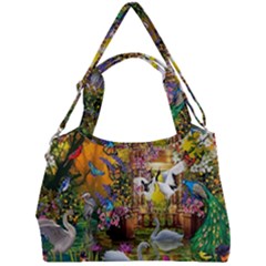 Garden Of Paradise Butterfly Swan Bird Painting Gazebo, Peacock Flower Double Compartment Shoulder Bag by Ndabl3x