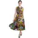 Garden Of Paradise Butterfly Swan Bird Painting Gazebo, Peacock Flower Round Neck Boho Dress View1