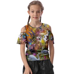 Garden Of Paradise Butterfly Swan Bird Painting Gazebo, Peacock Flower Kids  Butterfly Cutout T-shirt by Ndabl3x