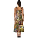 Garden Of Paradise Butterfly Swan Bird Painting Gazebo, Peacock Flower Tie-Strap Tiered Midi Chiffon Dress View4