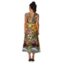 Garden Of Paradise Butterfly Swan Bird Painting Gazebo, Peacock Flower Sleeveless Cross Front Cocktail Midi Chiffon Dress View4