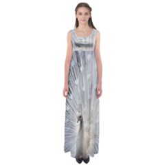 White Peacock Bird Empire Waist Maxi Dress by Ndabl3x